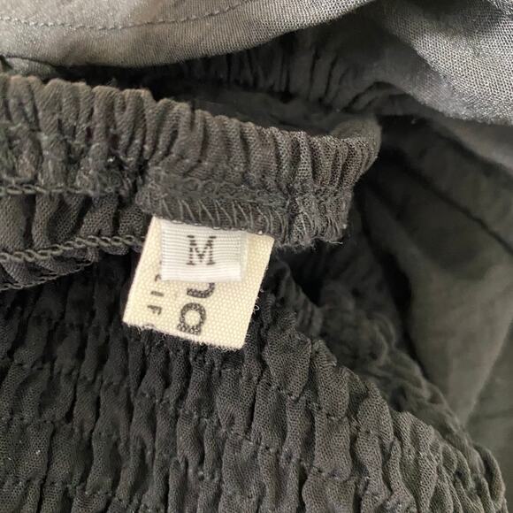 Anna Kaci Milkmaid Maxi Dress M Black Smocked Flutter Sleeve Fairy Whimsigoth - Picture 6 of 11